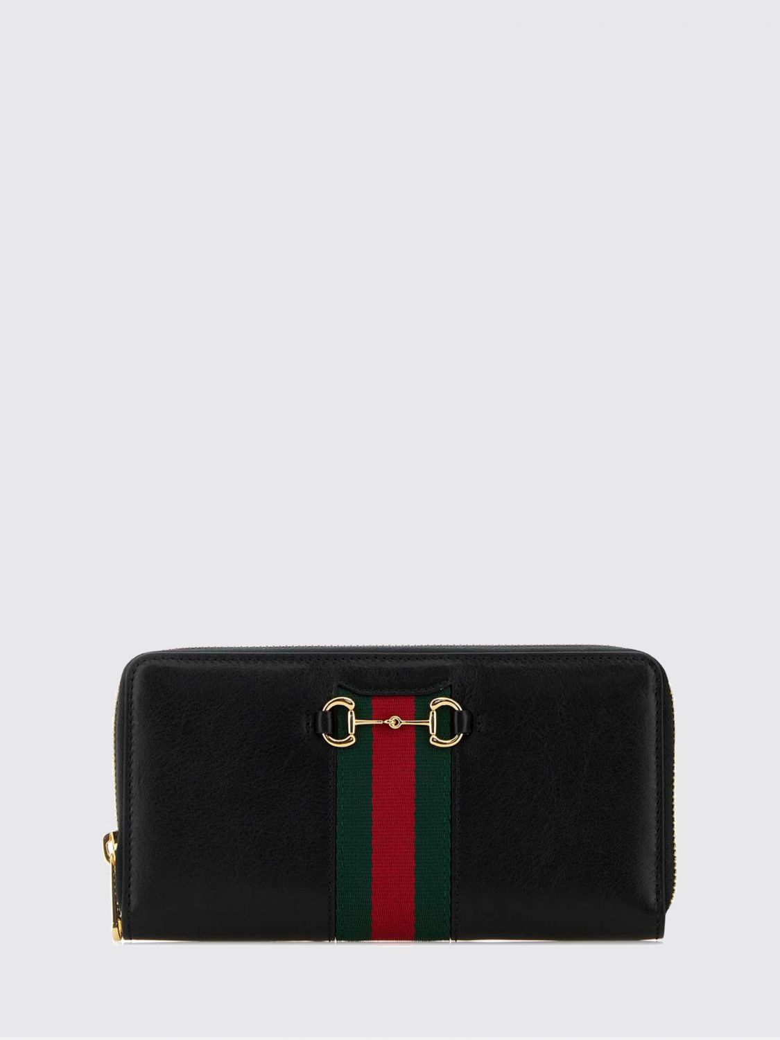 Gucci Women Gucci Horsebit Web Continental Calfskin Zip Wallet GUCCI