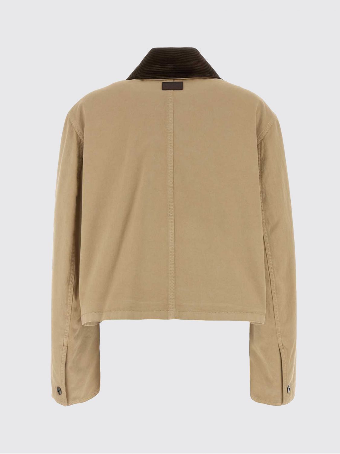 Loewe Women Cropped Cotton Shirt Jacket Loewe With Velvet Collar LOEWE