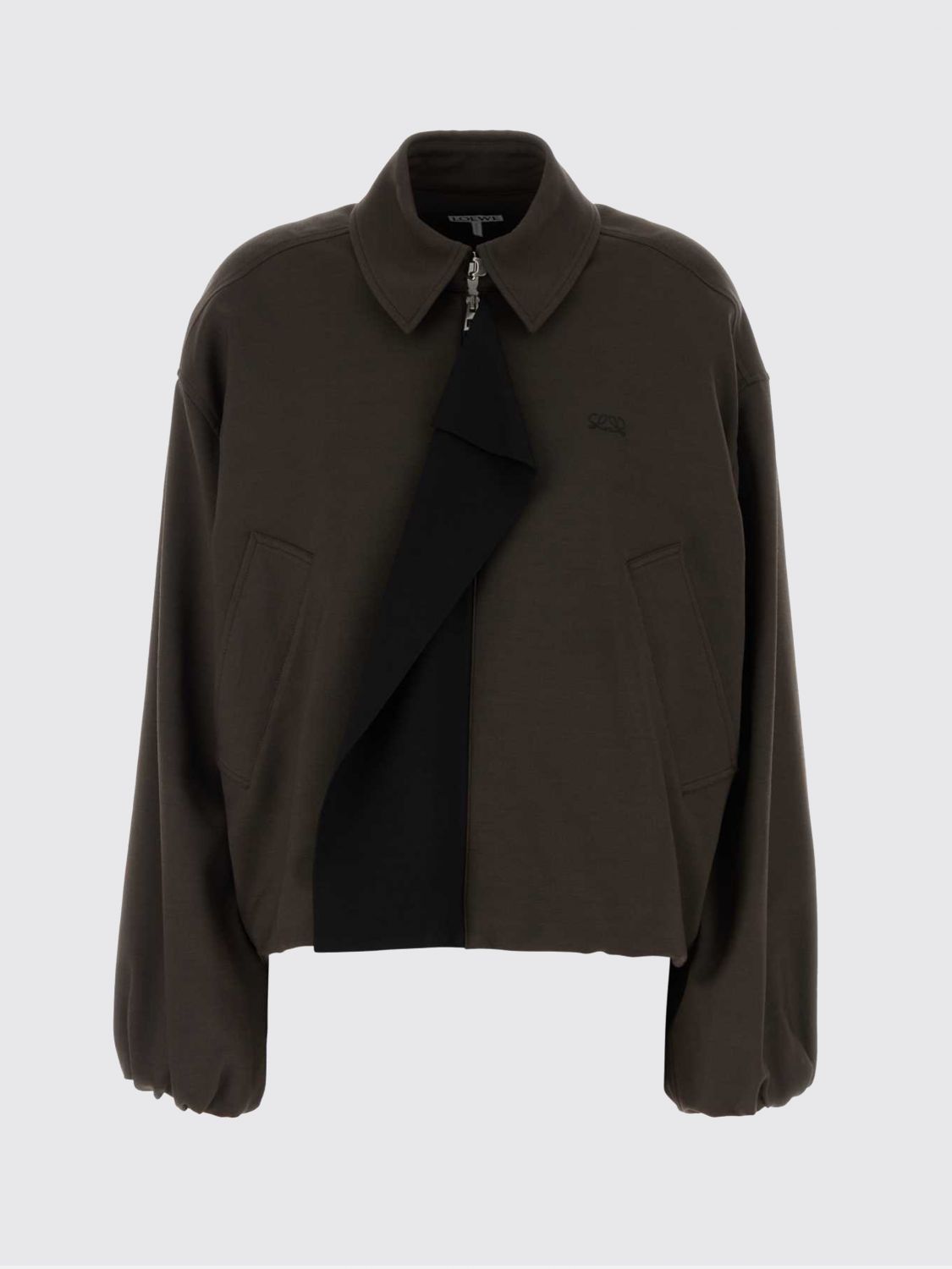 Loewe Women Cropped Wool-Blend Shirt Jacket Loewe With Zip Closure LOEWE