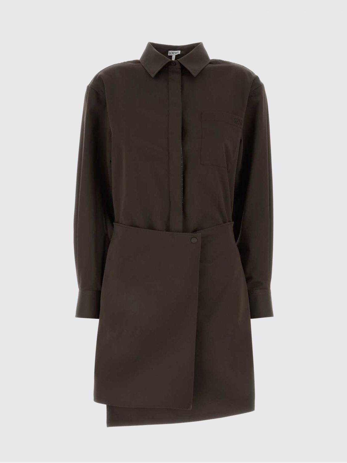 Loewe Women Cotton And Silk Blend Wrap Mini Shirt Dress Loewe LOEWE