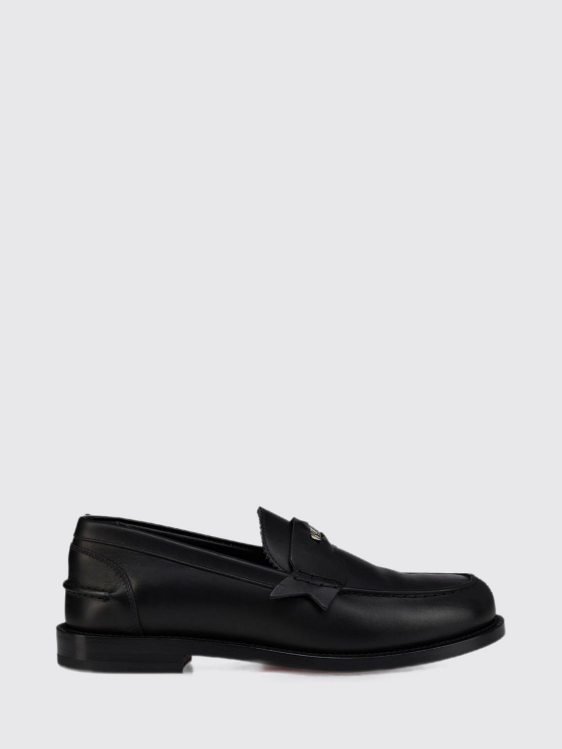Christian Louboutin Men Christian Louboutin Smooth Calfskin Penny Loafers With Red Sole CHRISTIAN LOUBOUTIN