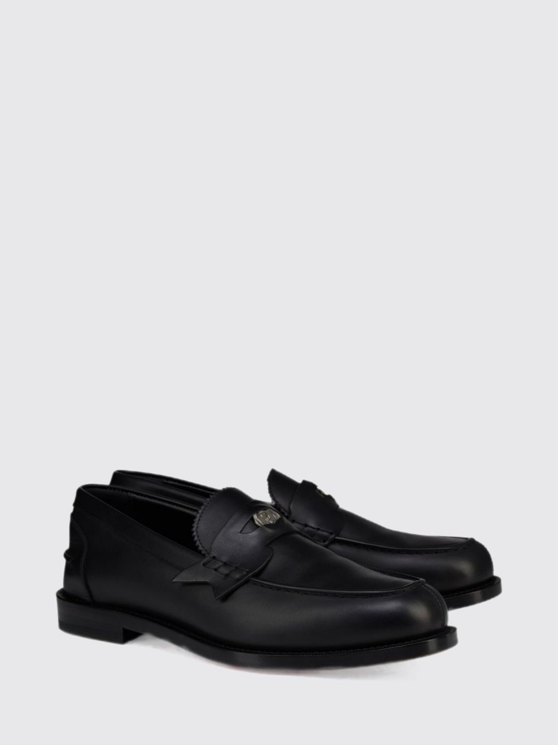 Christian Louboutin Men Christian Louboutin Smooth Calfskin Penny Loafers With Red Sole CHRISTIAN LOUBOUTIN
