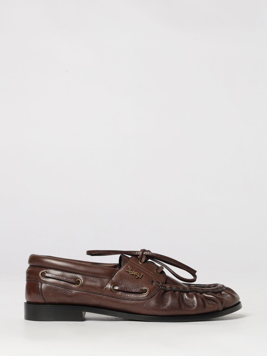 Le Loafer Bateau Leather Boat Shoes Saint Laurent With Ysl Monogram SAINT LAURENT