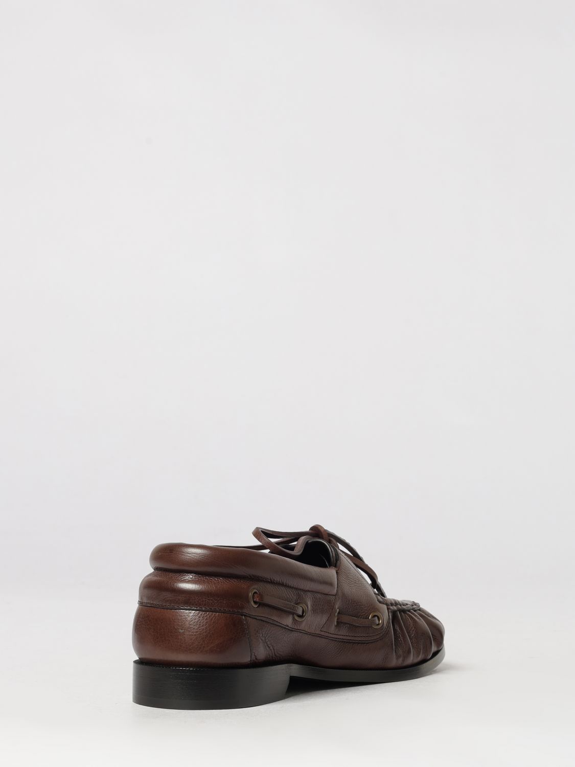 Le Loafer Bateau Leather Boat Shoes Saint Laurent With Ysl Monogram SAINT LAURENT