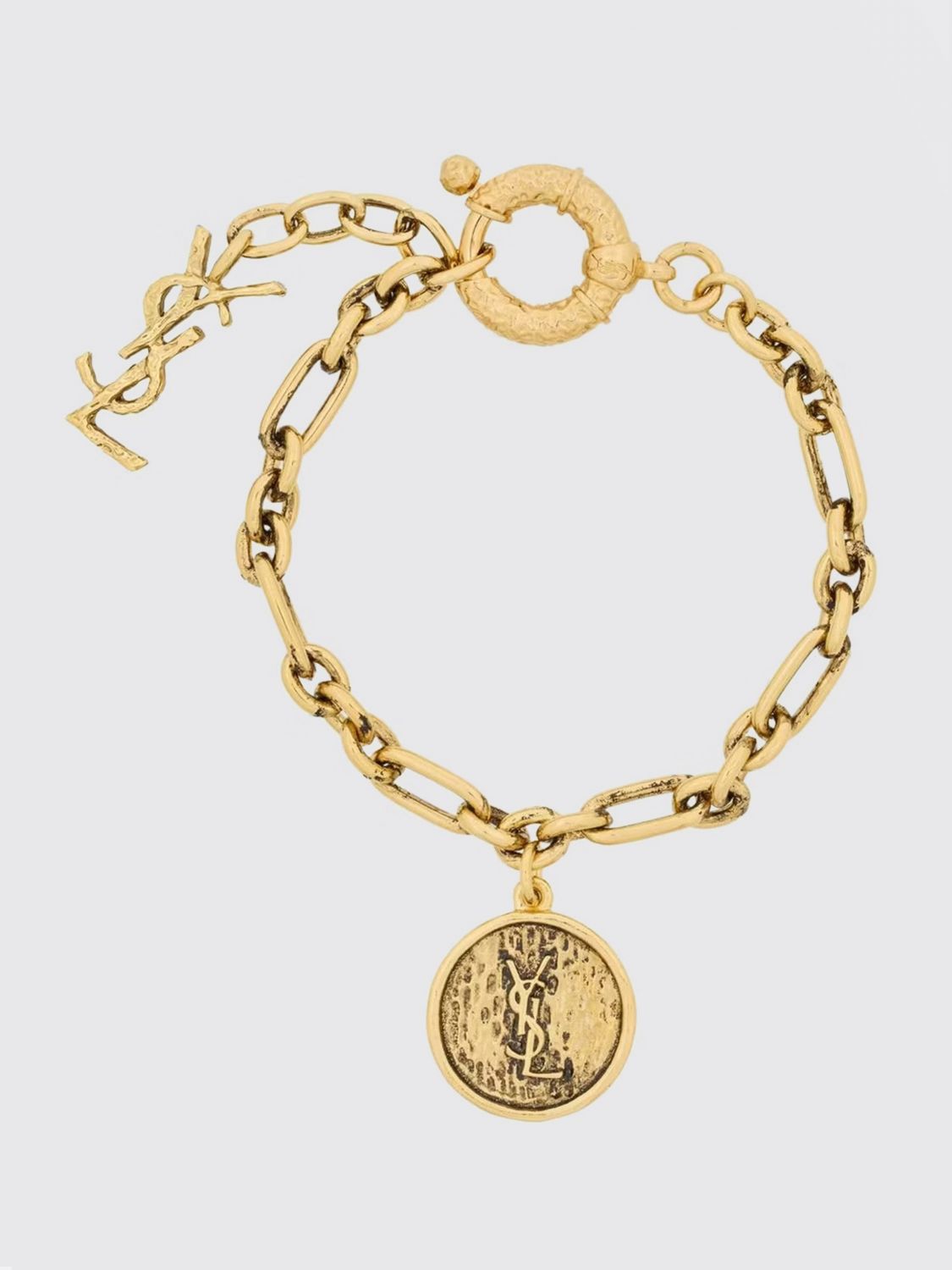 Saint Laurent Women Gold-Tone Brass Saint Laurent Bracelet With Logo SAINT LAURENT
