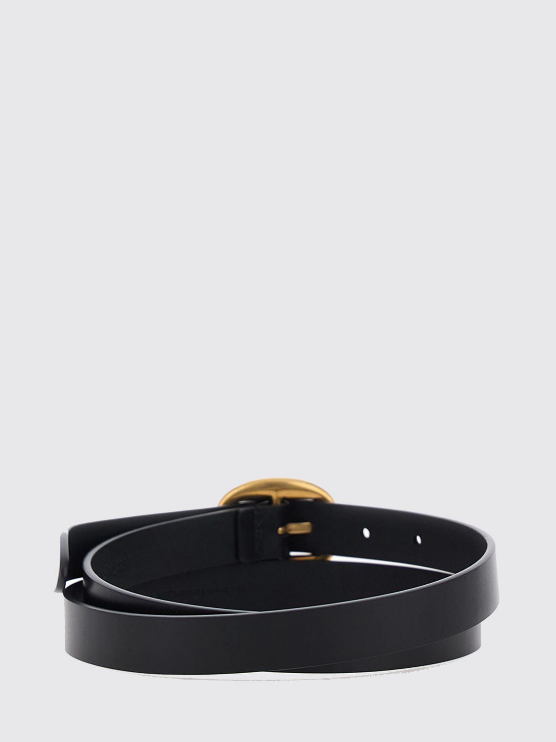 Saint Laurent Women Saint Laurent Calfskin Leather Belt With Engraved Logo Buckle SAINT LAURENT