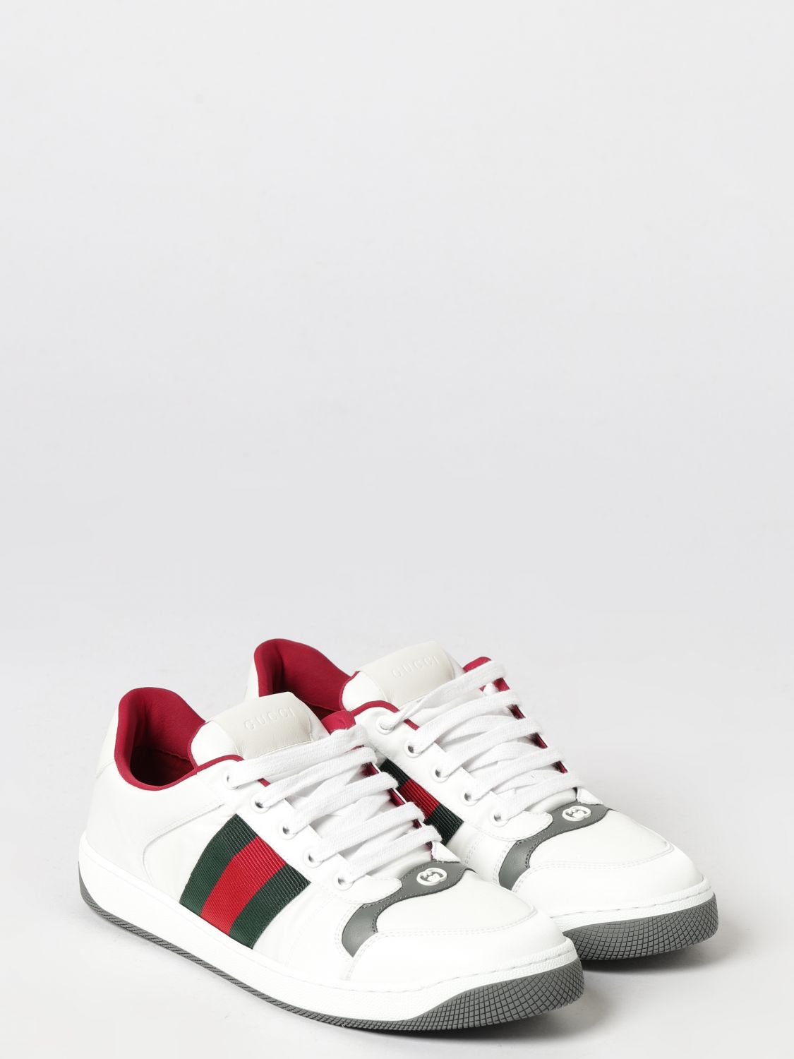 Screener Sneakers Gucci In Nylon And Leather With Web Detail And A Rubber Sole GUCCI
