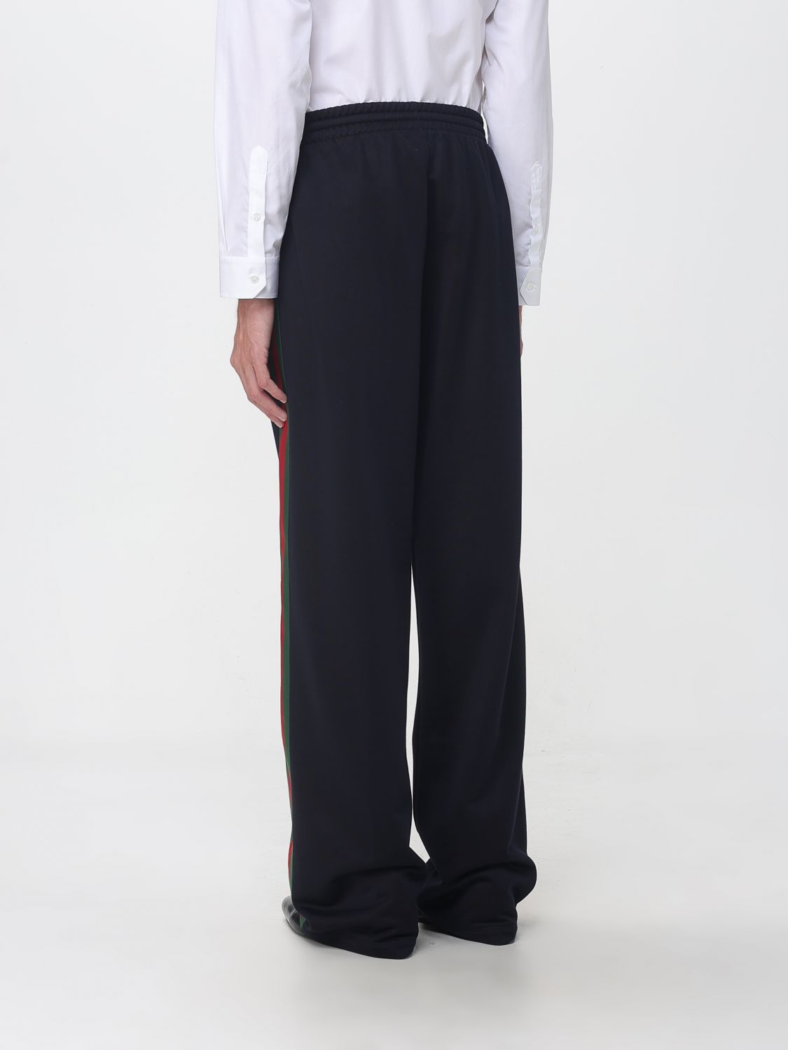 Gucci Men Gucci Wide-Leg Silk-Blend Jogging Trousers With Web Detail GUCCI