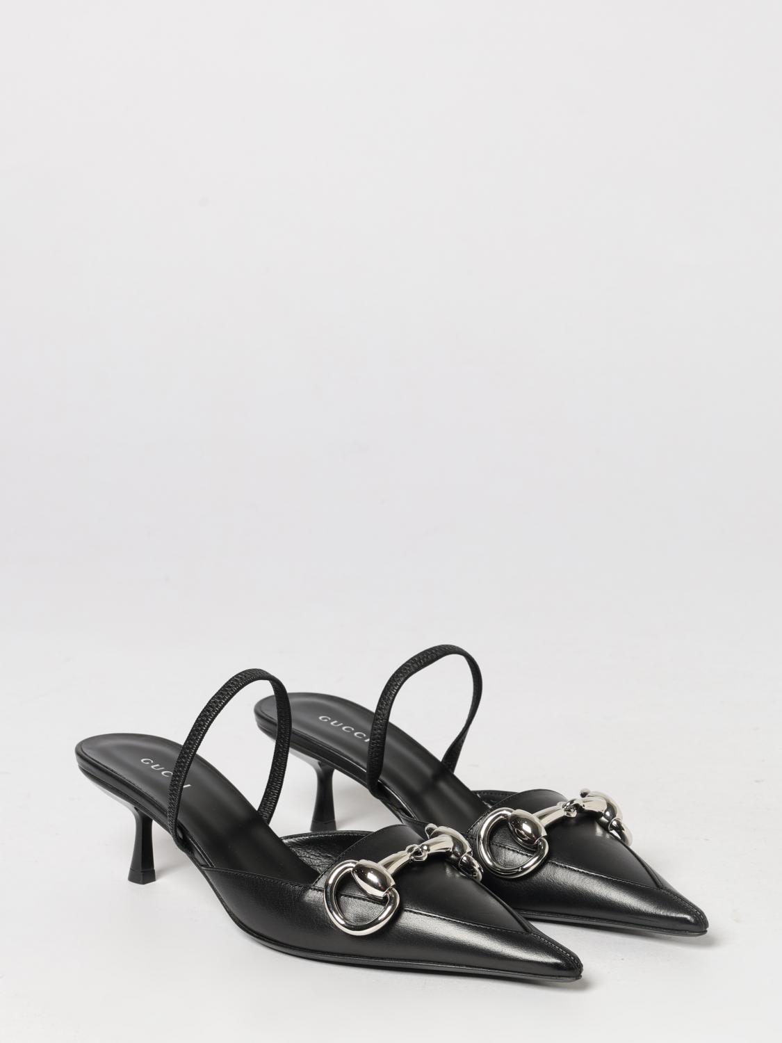 Boulevard Leather Slingback Pumps Gucci With A Mid Heel And Horsebit Detail GUCCI