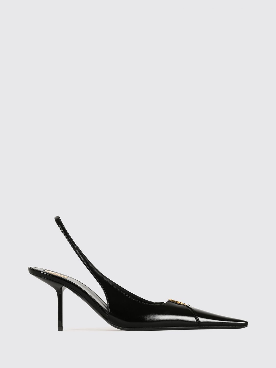 Saint Laurent Women Babylone Breteuil Brushed Leather Slingback Pumps Saint Laurent With Medium Heel SAINT LAURENT