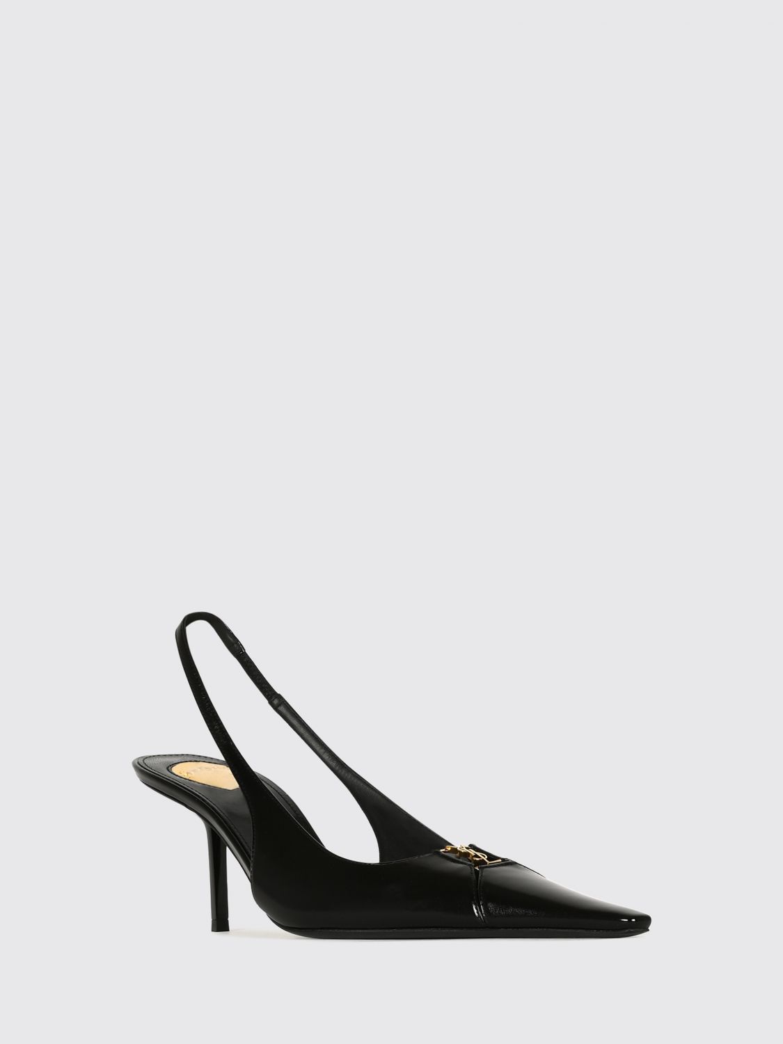 Saint Laurent Women Babylone Breteuil Brushed Leather Slingback Pumps Saint Laurent With Medium Heel SAINT LAURENT