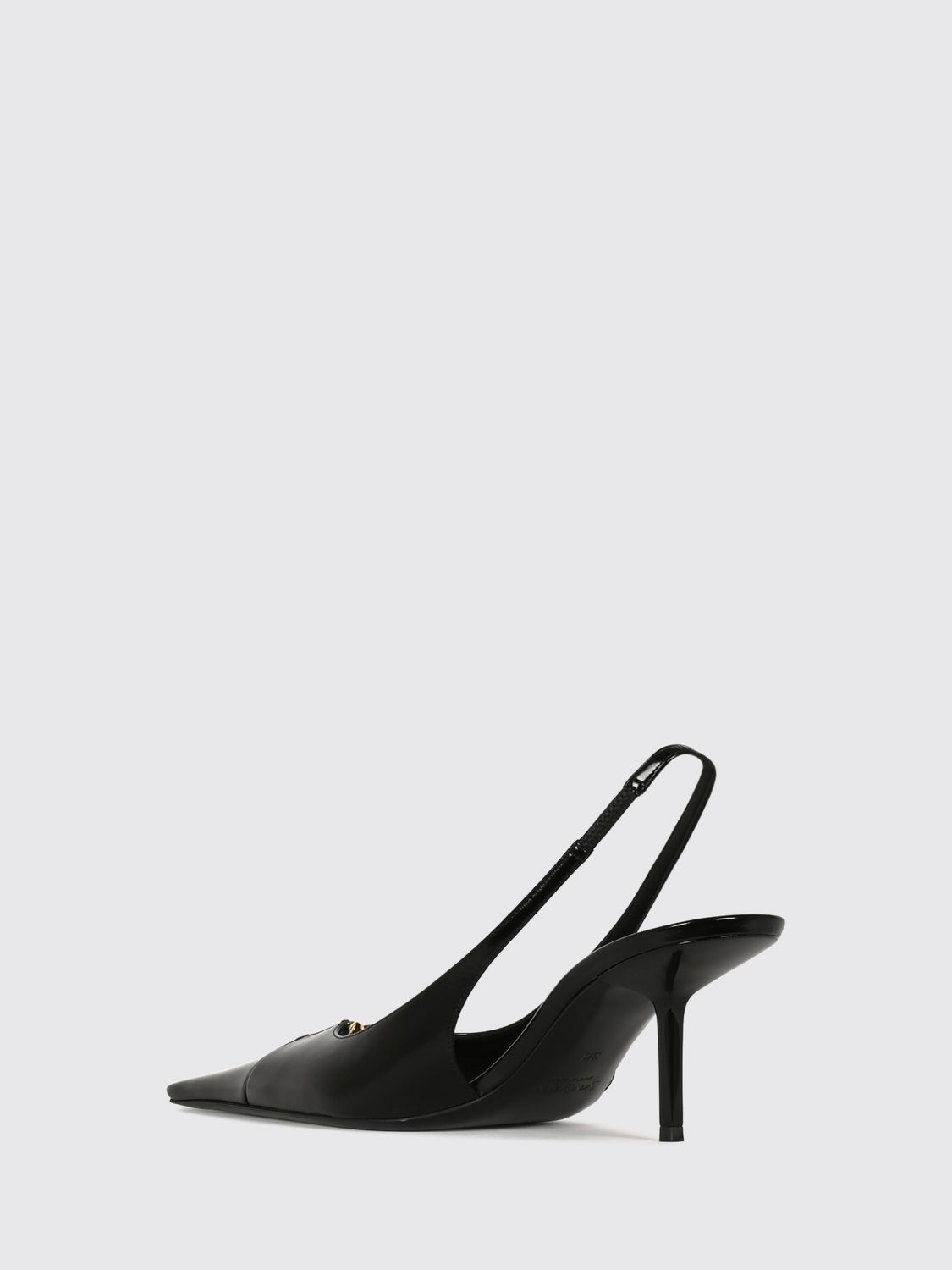 Saint Laurent Women Babylone Breteuil Brushed Leather Slingback Pumps Saint Laurent With Medium Heel SAINT LAURENT