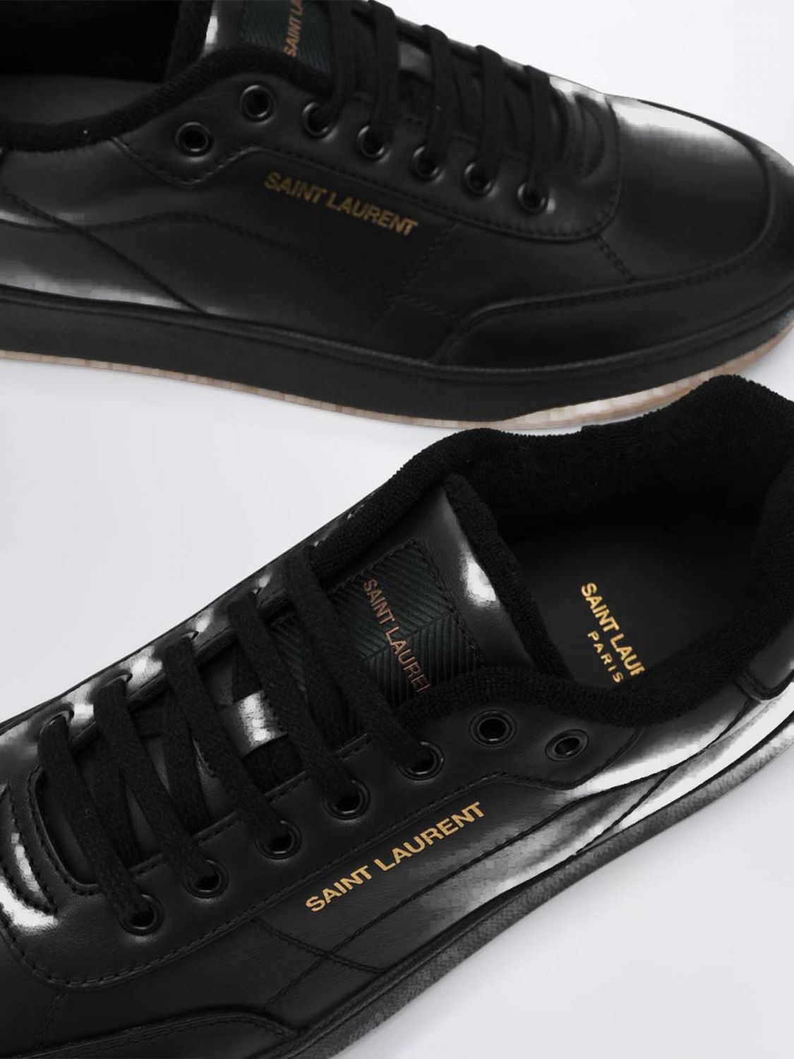 Saint Laurent Men Sl/61 Low-Top Sneakers Saint Laurent In Smooth Calfskin With Lettering Logo SAINT LAURENT