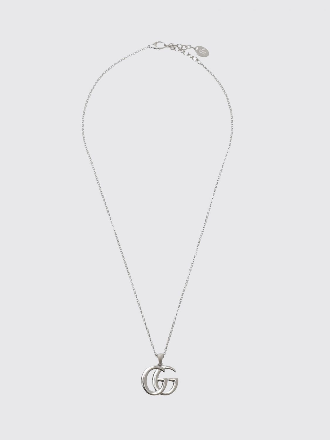 Gucci Women Gucci Gg Marmont Brass Choker Necklace With Silver-Finish And Logo Pendant GUCCI