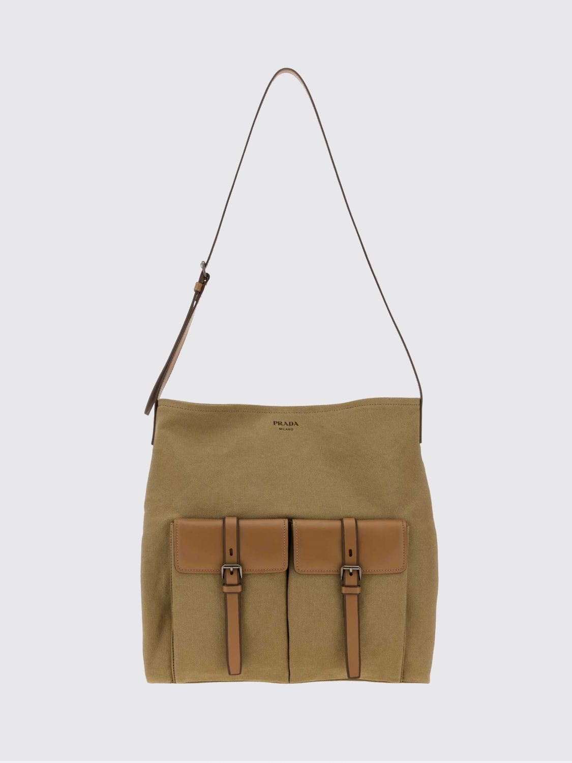 Prada Shoulder Bag Men Kaki PRADA