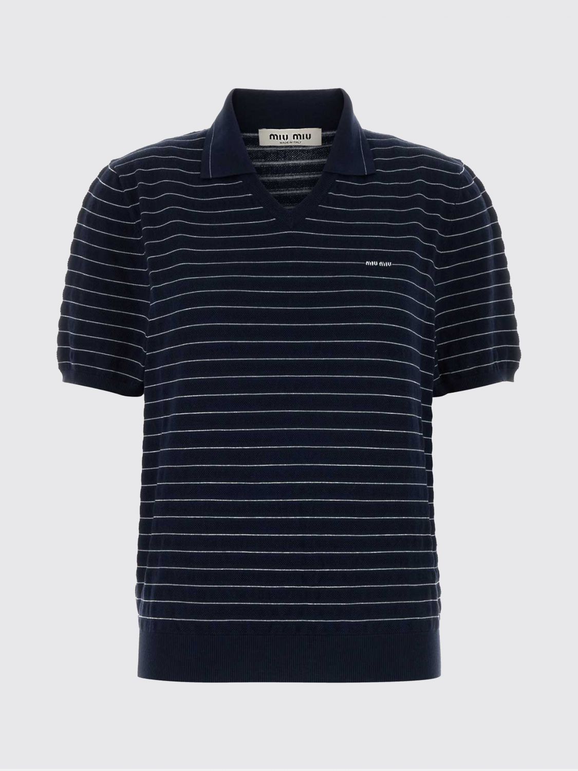 Miu Miu Polo Shirt Woman Blue MIU MIU