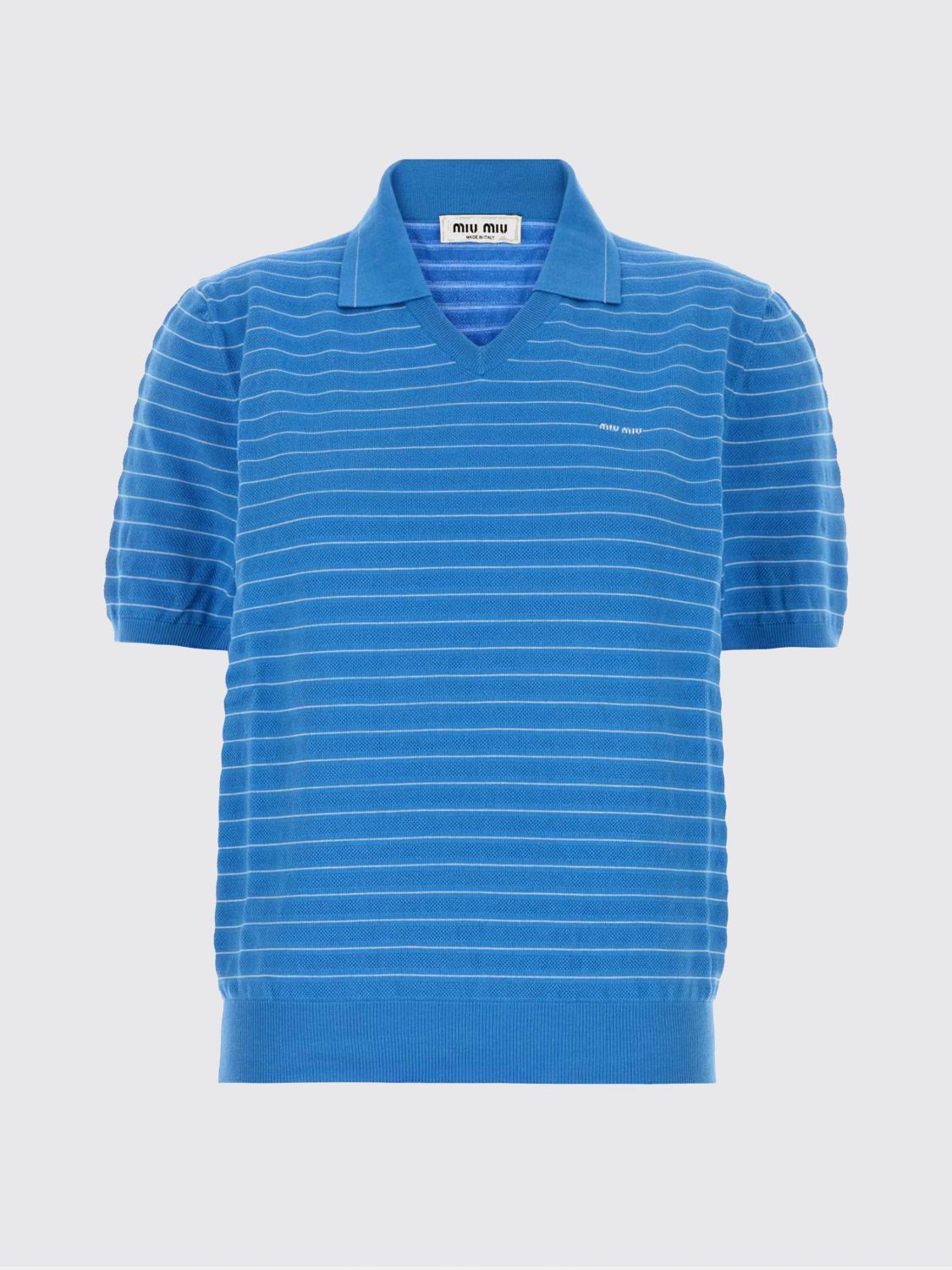 Miu Miu Polo Shirt Woman Gnawed Blue MIU MIU