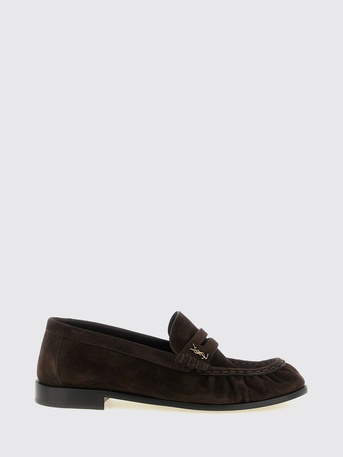 Saint Laurent Men Saint Laurent Le Loafer Suede Penny Loafers With Ysl Monogram SAINT LAURENT