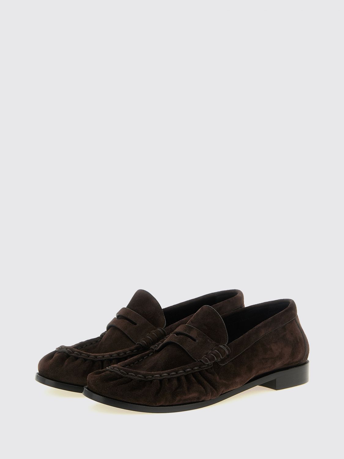 Saint Laurent Men Saint Laurent Le Loafer Suede Penny Loafers With Ysl Monogram SAINT LAURENT