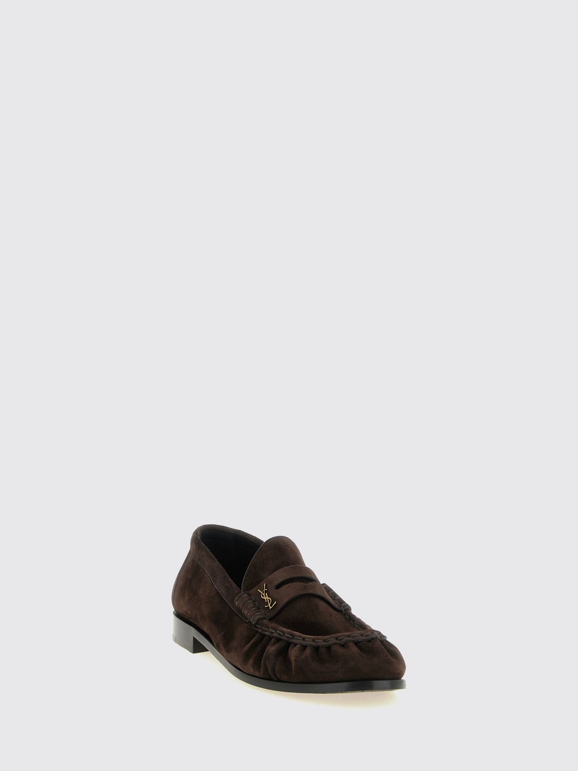 Saint Laurent Men Saint Laurent Le Loafer Suede Penny Loafers With Ysl Monogram SAINT LAURENT
