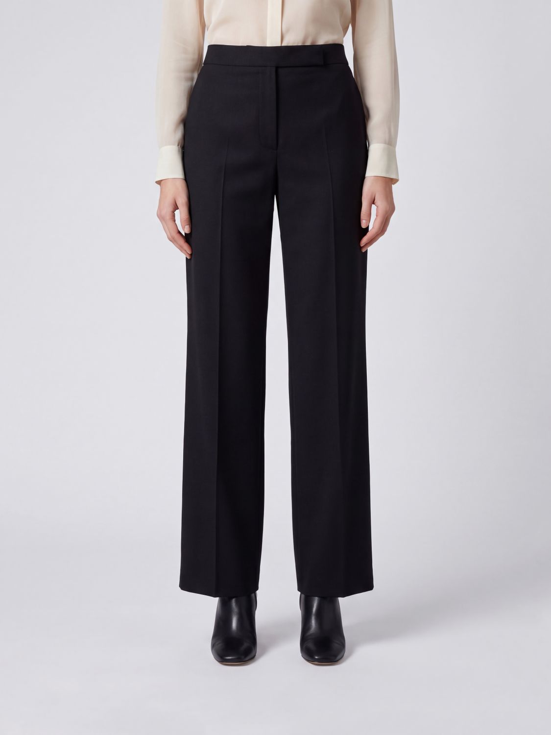 Max Mara Women High-Waisted Straight Leg Trousers Max Mara In Linen And Silk MAX MARA