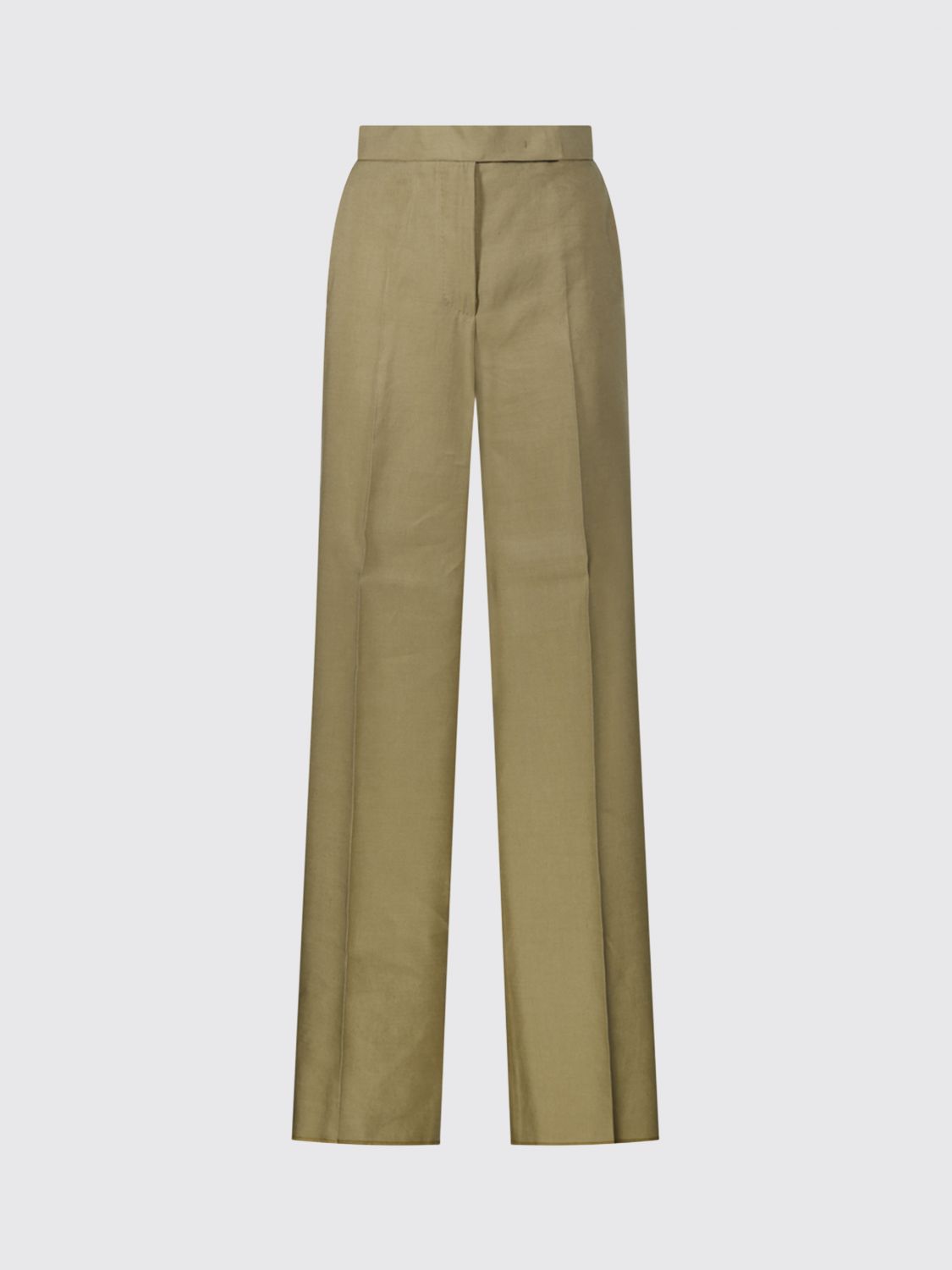 Max Mara Women High-Waisted Straight Leg Trousers Max Mara In Linen And Silk MAX MARA
