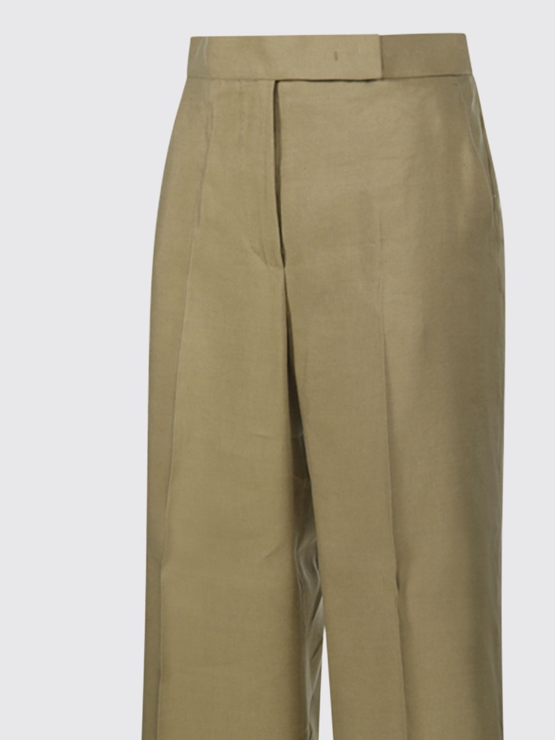 Max Mara Women High-Waisted Straight Leg Trousers Max Mara In Linen And Silk MAX MARA