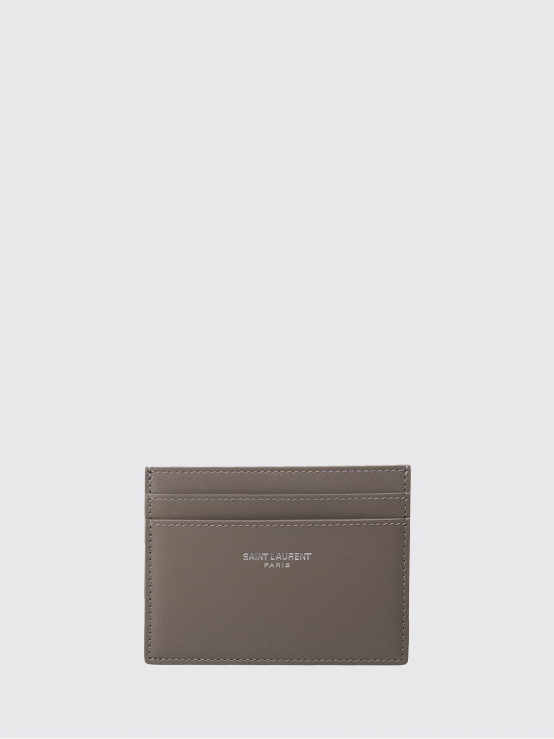 Saint Laurent Men Saint Laurent Flat Calfskin Card Holder With Laminated Logo SAINT LAURENT