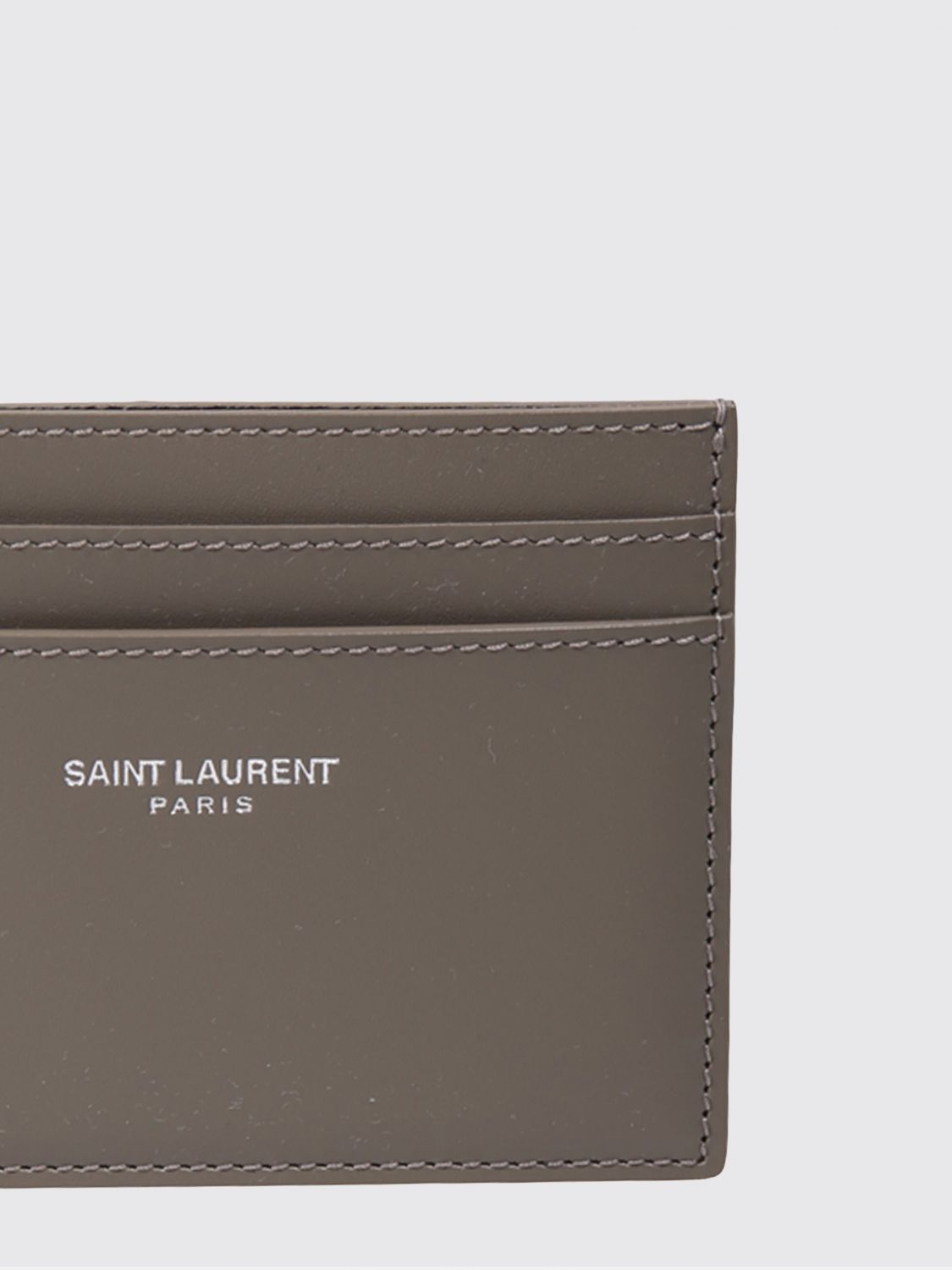Saint Laurent Men Saint Laurent Flat Calfskin Card Holder With Laminated Logo SAINT LAURENT