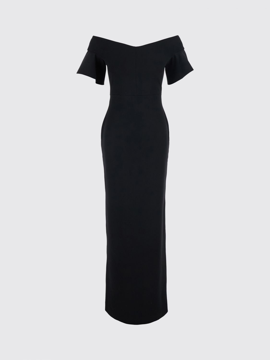 Solace London Women Solace London Long Slim Fit Sheath Dress With Straight Neckline SOLACE LONDON