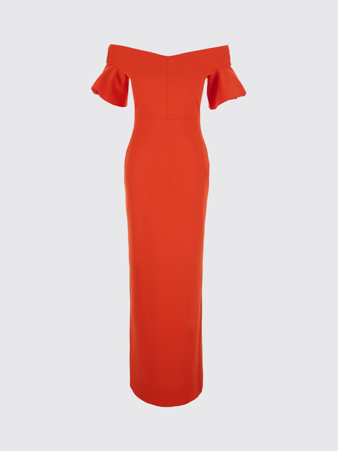 Solace London Women Solace London Long Slim Fit Sheath Dress With Straight Neckline SOLACE LONDON