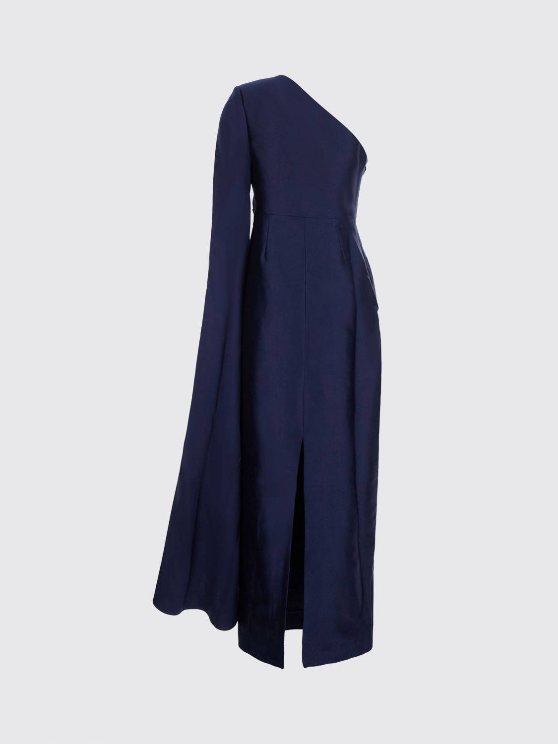 Solace London Women Solace London One-Shoulder Long Satin Gown With Draped Waist SOLACE LONDON