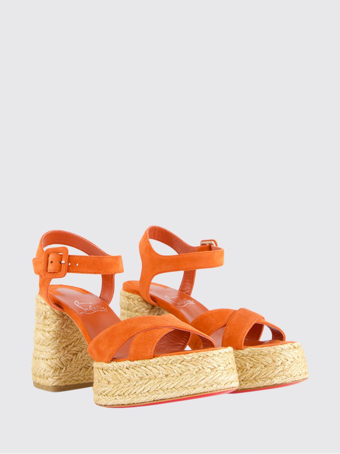 Christian Louboutin Women Calakala Suede Platform Sandals Christian Louboutin With A Jute Midsole CHRISTIAN LOUBOUTIN