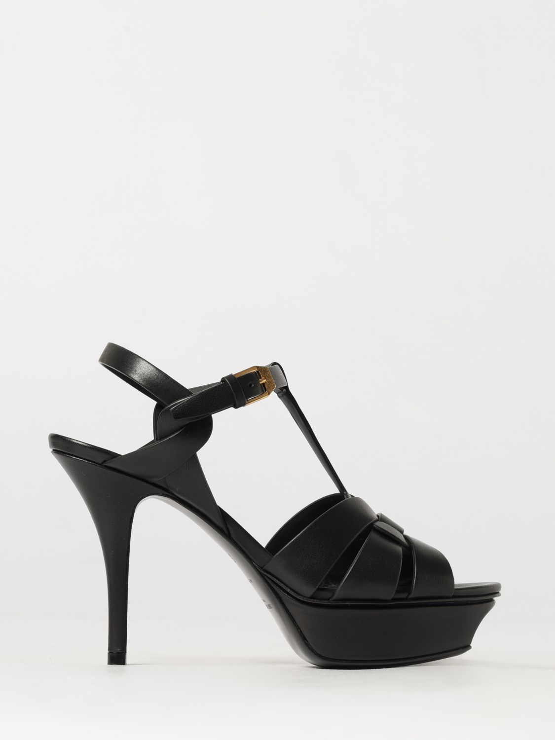 Calfskin Leather Platform Sandals Saint Laurent With High Stiletto Heel SAINT LAURENT