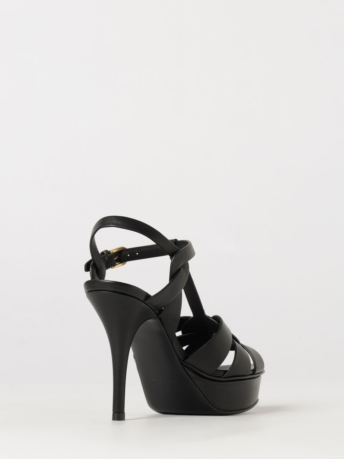 Calfskin Leather Platform Sandals Saint Laurent With High Stiletto Heel SAINT LAURENT