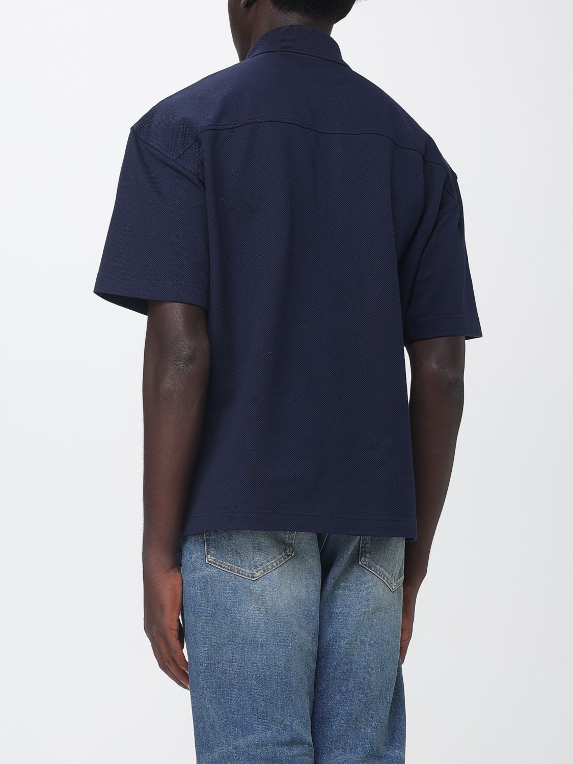 Saint Laurent Men Saint Laurent Relaxed Fit Cotton Polo Shirt With Patch Pocket And Tonal Logo SAINT LAURENT