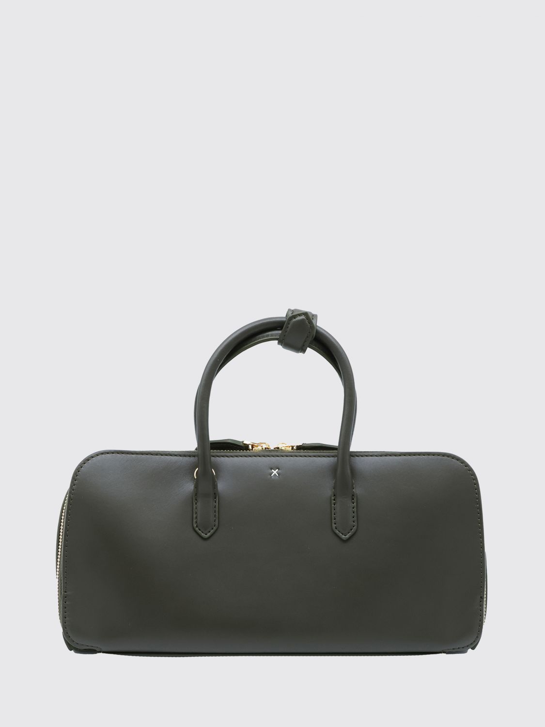 AlaiA Women Small Leather Handbag AlaiA With Double Tubular Handle And Logo Charm ALAIA