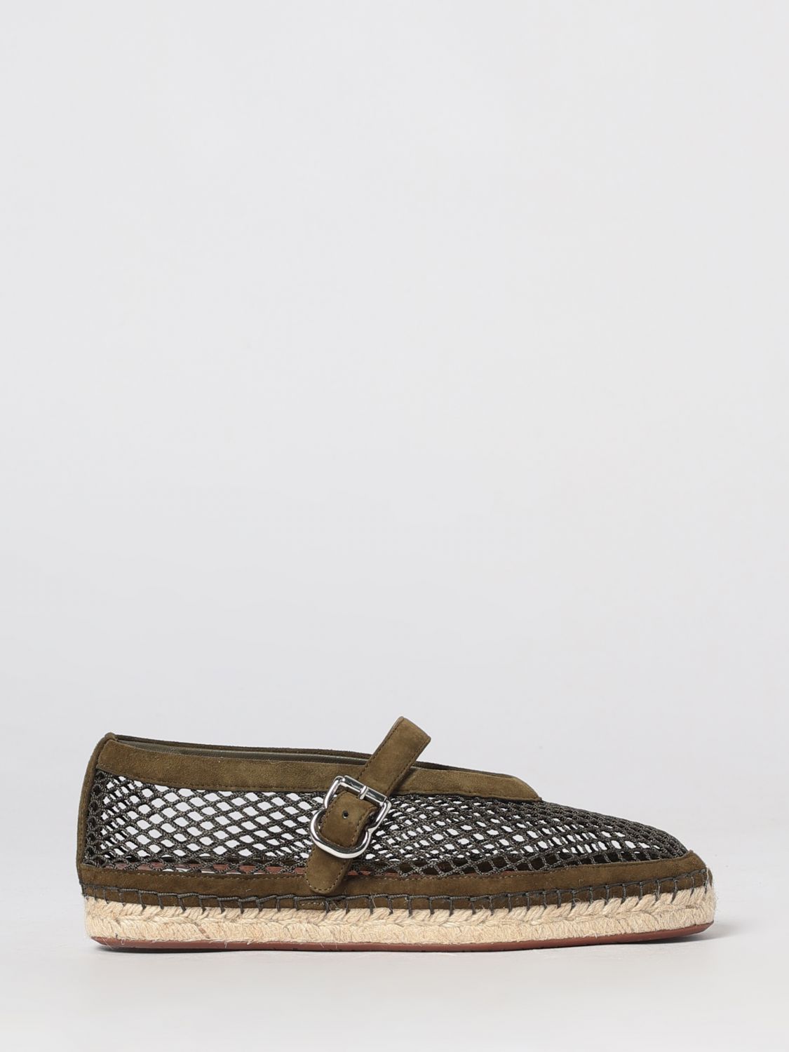 AlaiA Women Alaia Perforated Suede Mary Jane Espadrilles With Jute Sole ALAIA