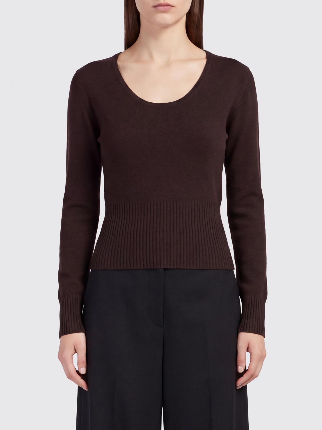 Max Mara Women Slim Fit Wool And Cashmere Crewneck Jumper Max Mara With Ribbed Trims MAX MARA