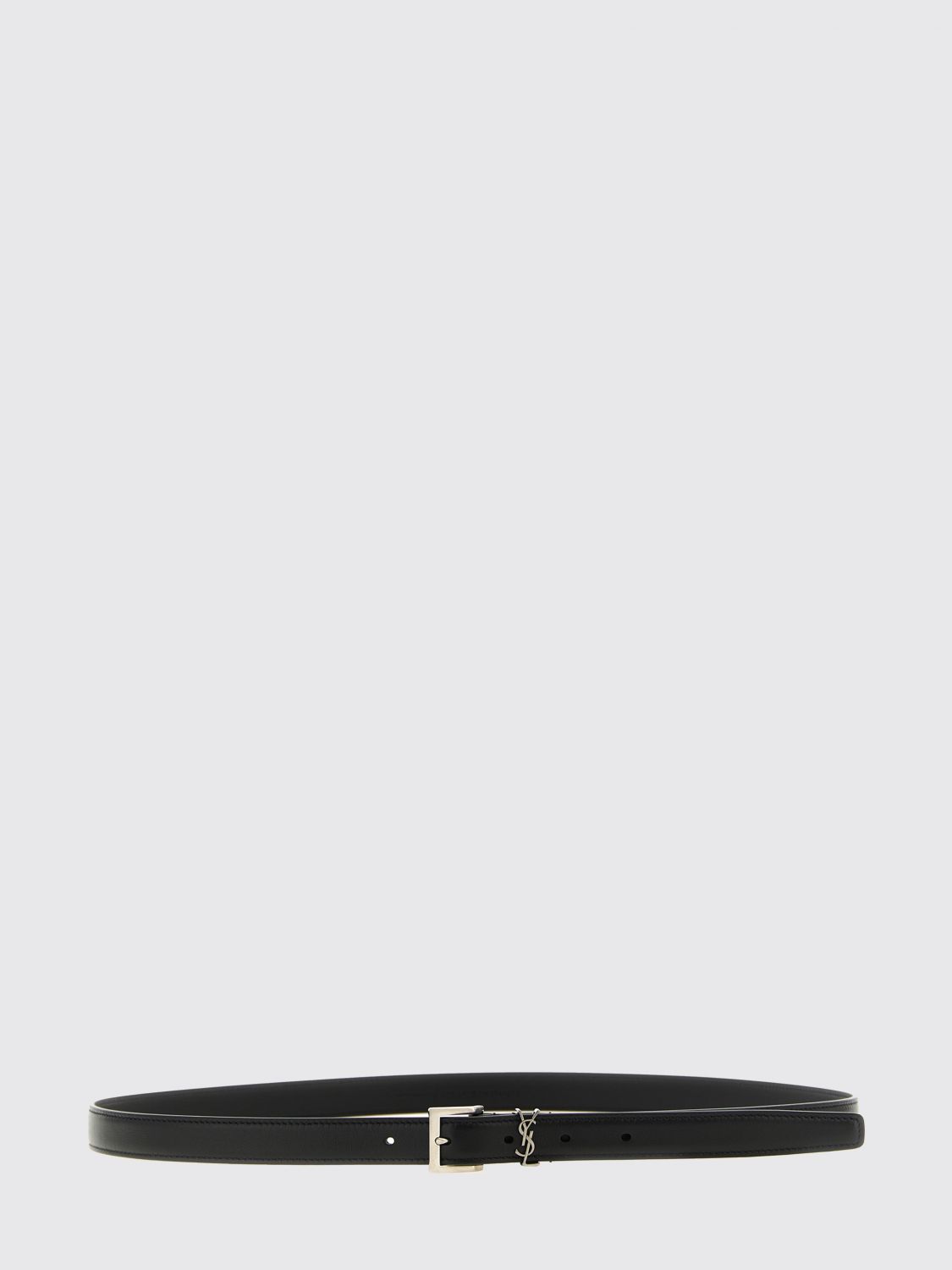 Saint Laurent Men Ysl Monogram Buckle Leather Belt Saint Laurent SAINT LAURENT