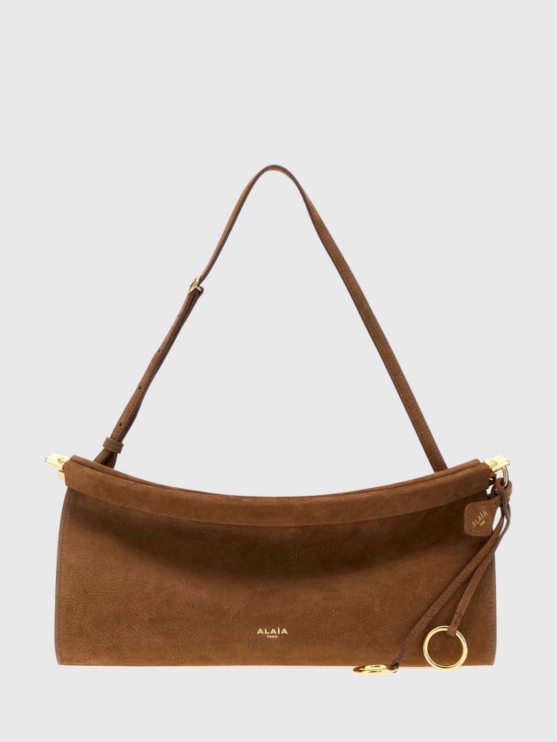 AlaiA Women Alaia Le Click East West Suede Calfskin Shoulder Bag ALAIA