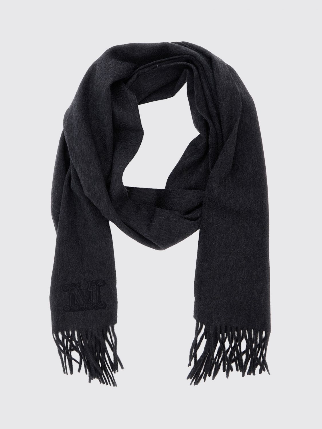 Max Mara Women Max Mara 100% Pure Cashmere Scarf With Embroidered Logo Detail MAX MARA
