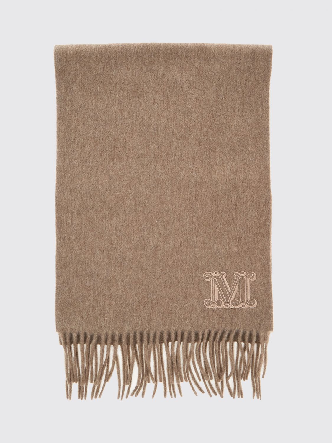 Max Mara Women Max Mara 100% Pure Cashmere Scarf With Embroidered Logo Detail MAX MARA