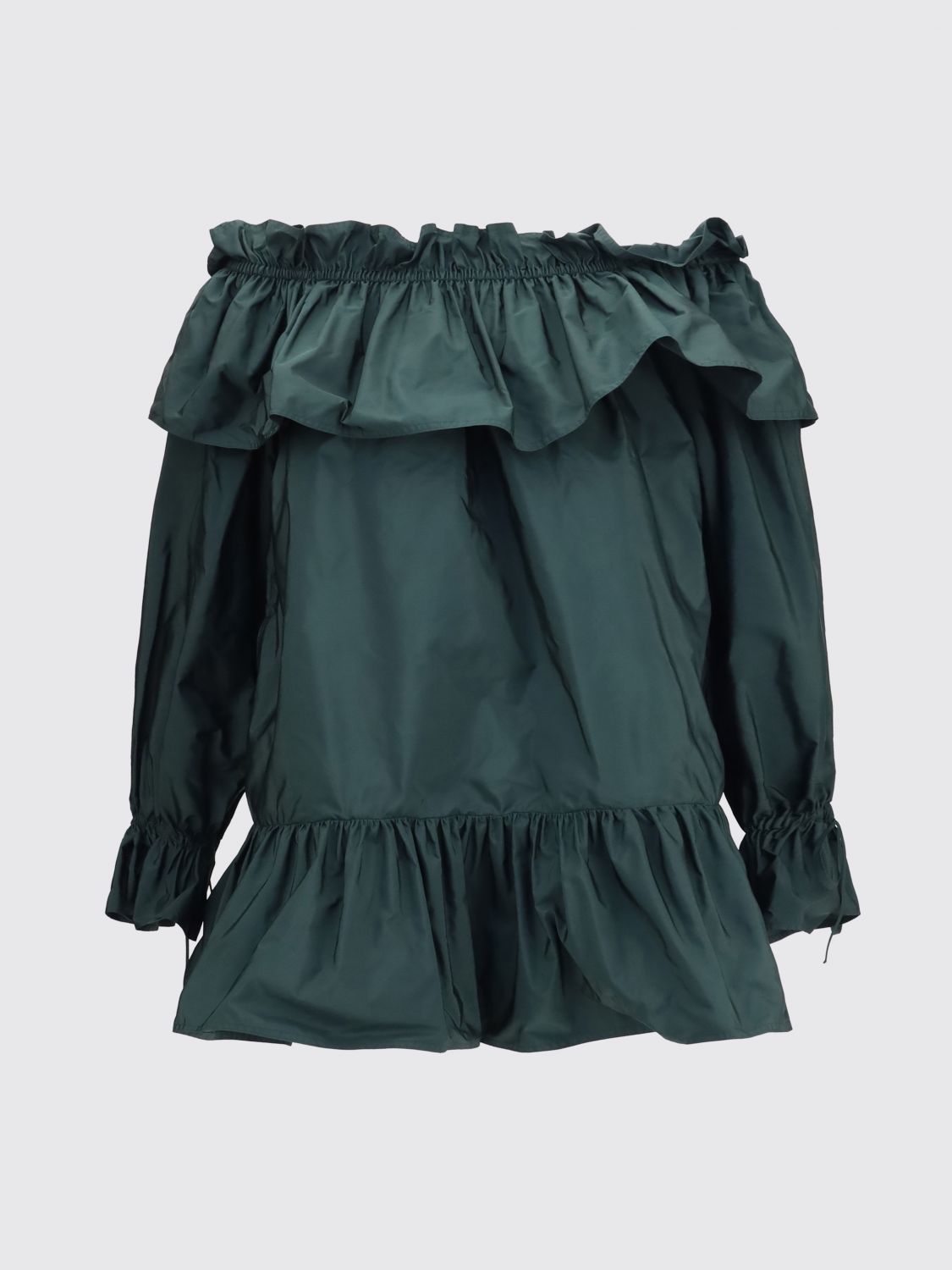 Saint Laurent Women A-Line Mini Dress Saint Laurent In Embroidered Cotton Poplin With Ruffles SAINT LAURENT