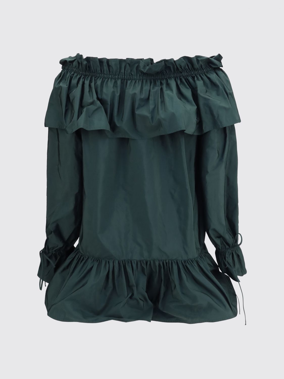 Saint Laurent Women A-Line Mini Dress Saint Laurent In Embroidered Cotton Poplin With Ruffles SAINT LAURENT