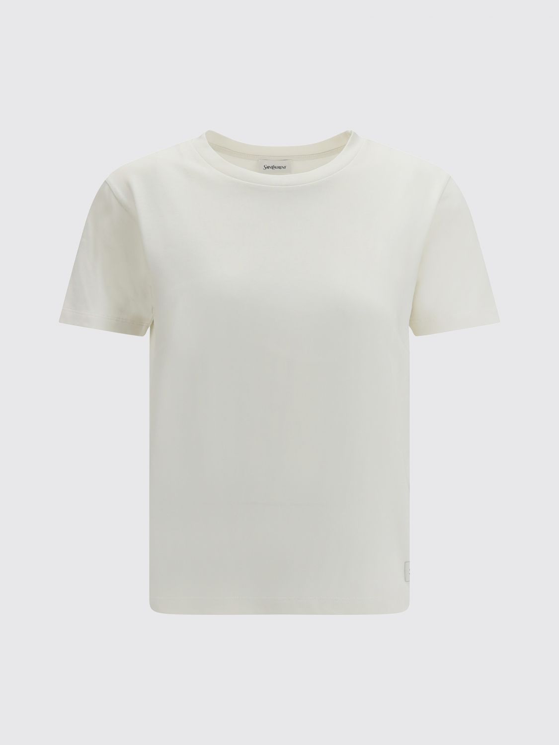 Saint Laurent Women Crewneck T-Shirt Saint Laurent In A Soft Cotton And Modal Blend SAINT LAURENT