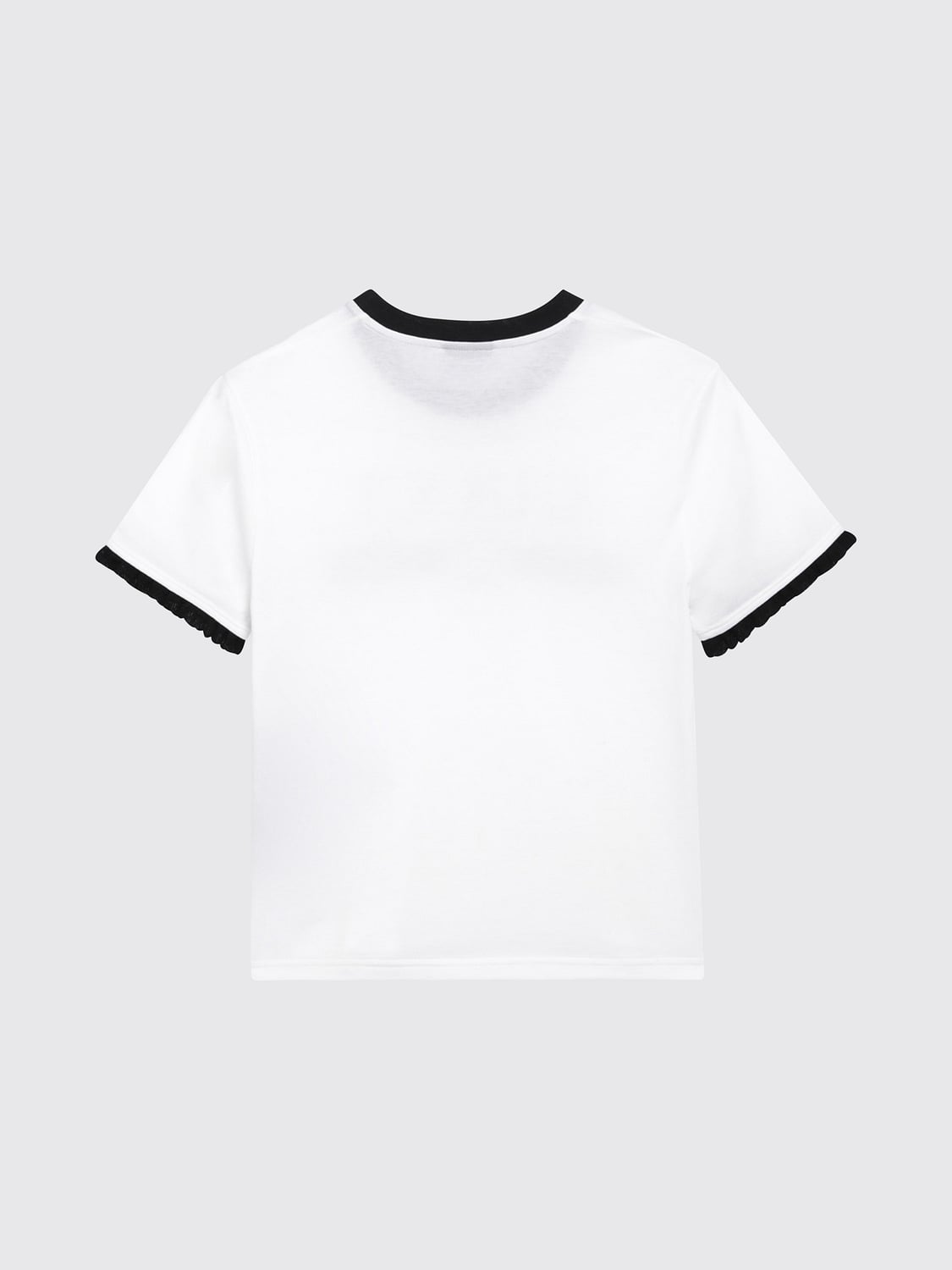 Gucci Women Web Stripe Cotton T-Shirt Gucci With Crew Neck And Contrast Logo GUCCI
