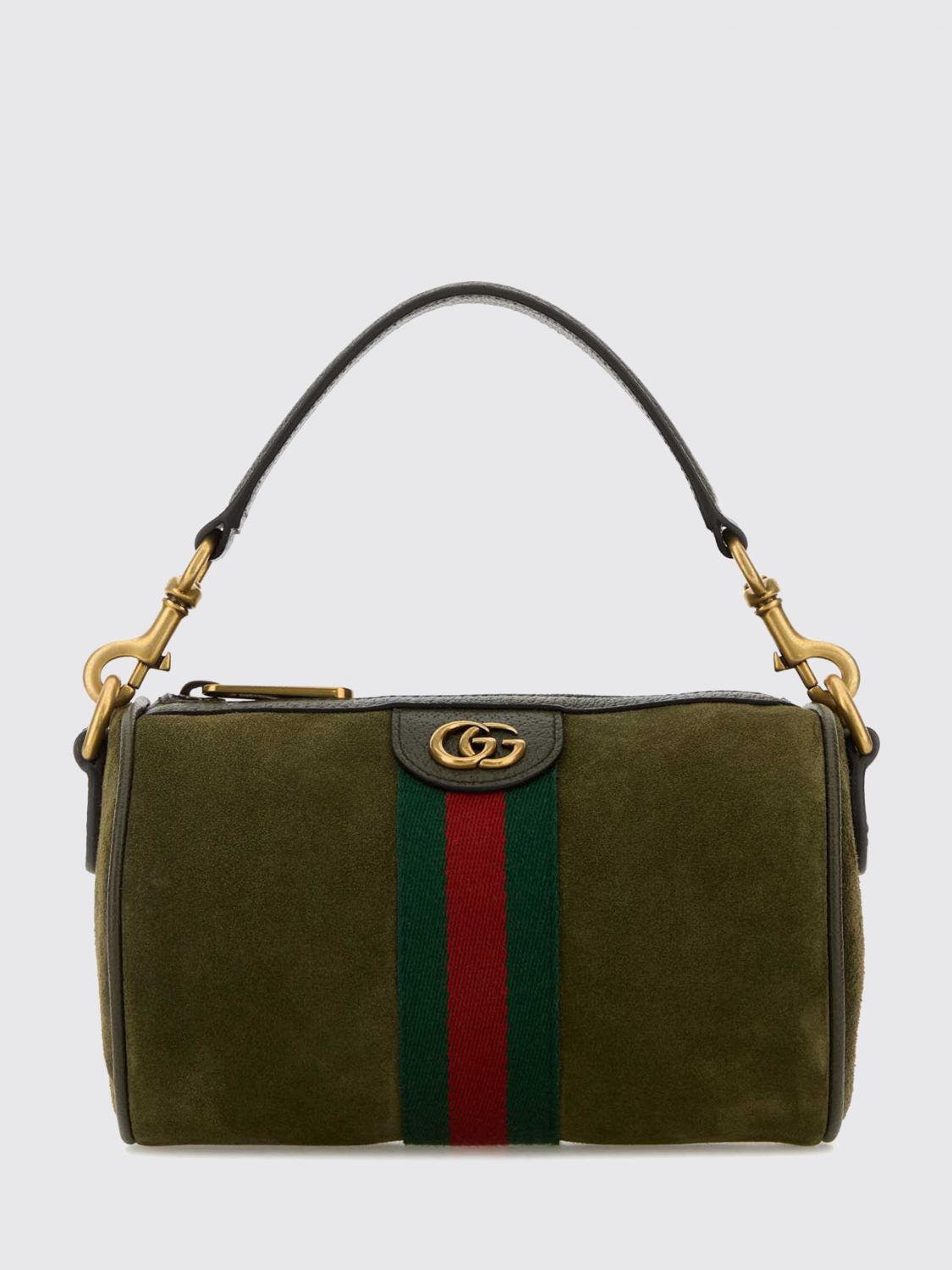 Gucci Men Ophidia Cylindrical Suede Shoulder Bag Gucci With Web Stripe GUCCI