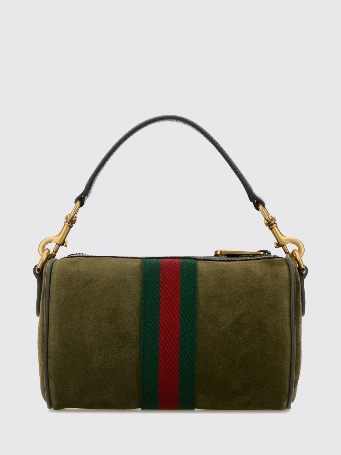 Gucci Men Ophidia Cylindrical Suede Shoulder Bag Gucci With Web Stripe GUCCI