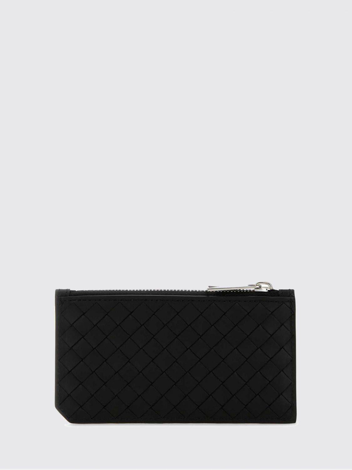 Bottega Veneta Men Bottega Veneta Intrecciato Leather Flat Card Holder With Zip Pocket BOTTEGA VENETA